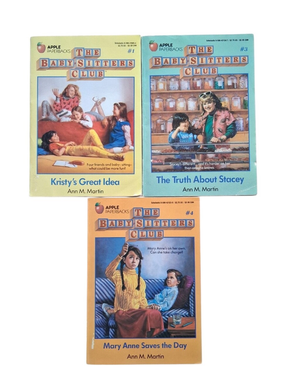 Vintage The Babysitters Club Books # 1,3,4 Paperback